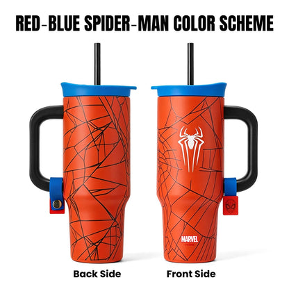 Marvel Spider‑Man Venom 32oz Stainless Steel Tumbler With Handle Straw Double Wall Vacuum Insulated Travel Mug Leak‑Proof Large 950ml Water Cup 2 Color Options For Anime Fans