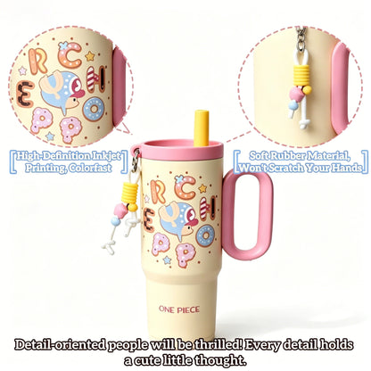 One Piece Tony Tony Chopper 720ml Insulated Tumbler, Anime Stainless Steel Iced Coffee Cup with Keychain