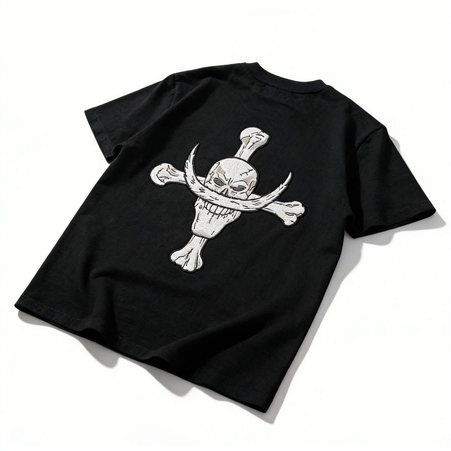 One Piece Whitebeard Edward Newgate Embroidered T-Shirt, Anime Oversized Cotton Tee