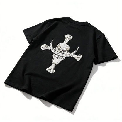 One Piece Whitebeard Edward Newgate Embroidered T-Shirt, Anime Oversized Cotton Tee