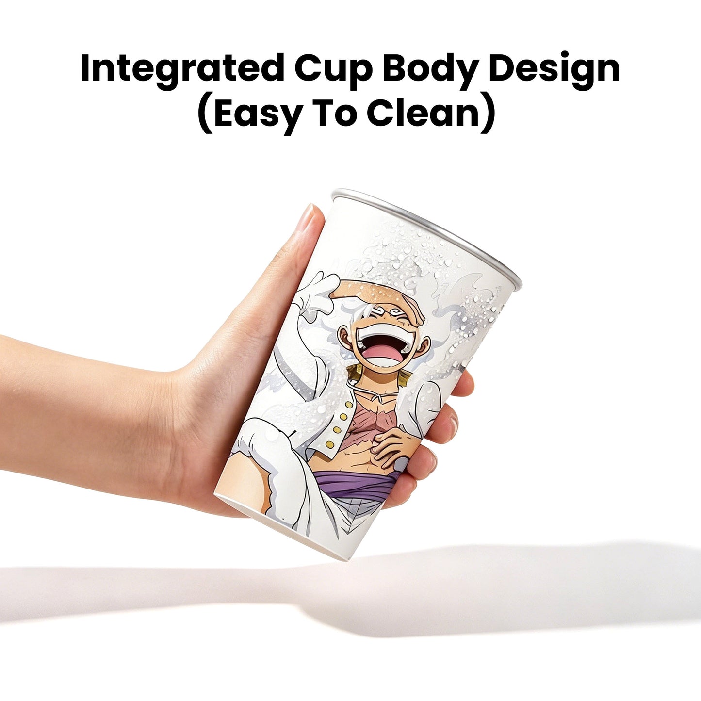 One Piece Monkey D Luffy Nika Gear 5 Cold Sensitive Color Changing Aluminum Water Cup, 470ml Food Grade Anime Character Thermochromic Drinking Cup Collectible Gift