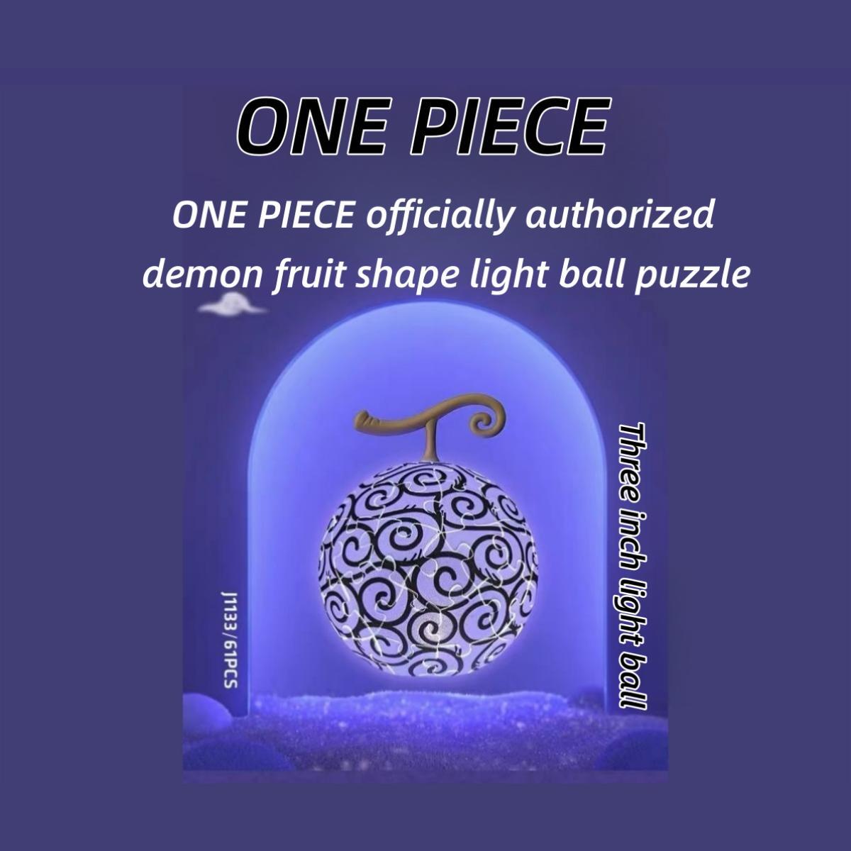 One Piece Monkey D. Luffy Devil Fruit 3D Puzzle Night Light USB Rechargeable LED Ambient Lamp DIY Assembly Sphere Light Bedroom Decor Gift For Anime Fans