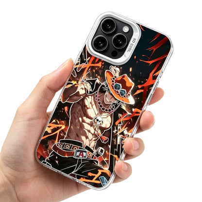 One Piece Portgas D Ace Phone Case Cool Anime Print Raised Lens Protection Shockproof Soft TPU Protective Cell Phone Cover For Iphone