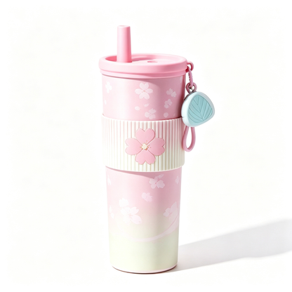 Demon Slayer Tanjiro Nezuko All Designs 710ml Insulated Tumbler 316 Stainless Steel Double Wall Coffee Cup Dual Drinking Lid With Straw Charm Leakproof Travel Water Bottle