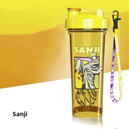 One Piece Monkey D Luffy Roronoa Zoro Anime Blind Box Shaker Bottle, 800ml Leakproof BPA Free PCTG Protein Mixing Cup with Mixing Ball & Lanyard