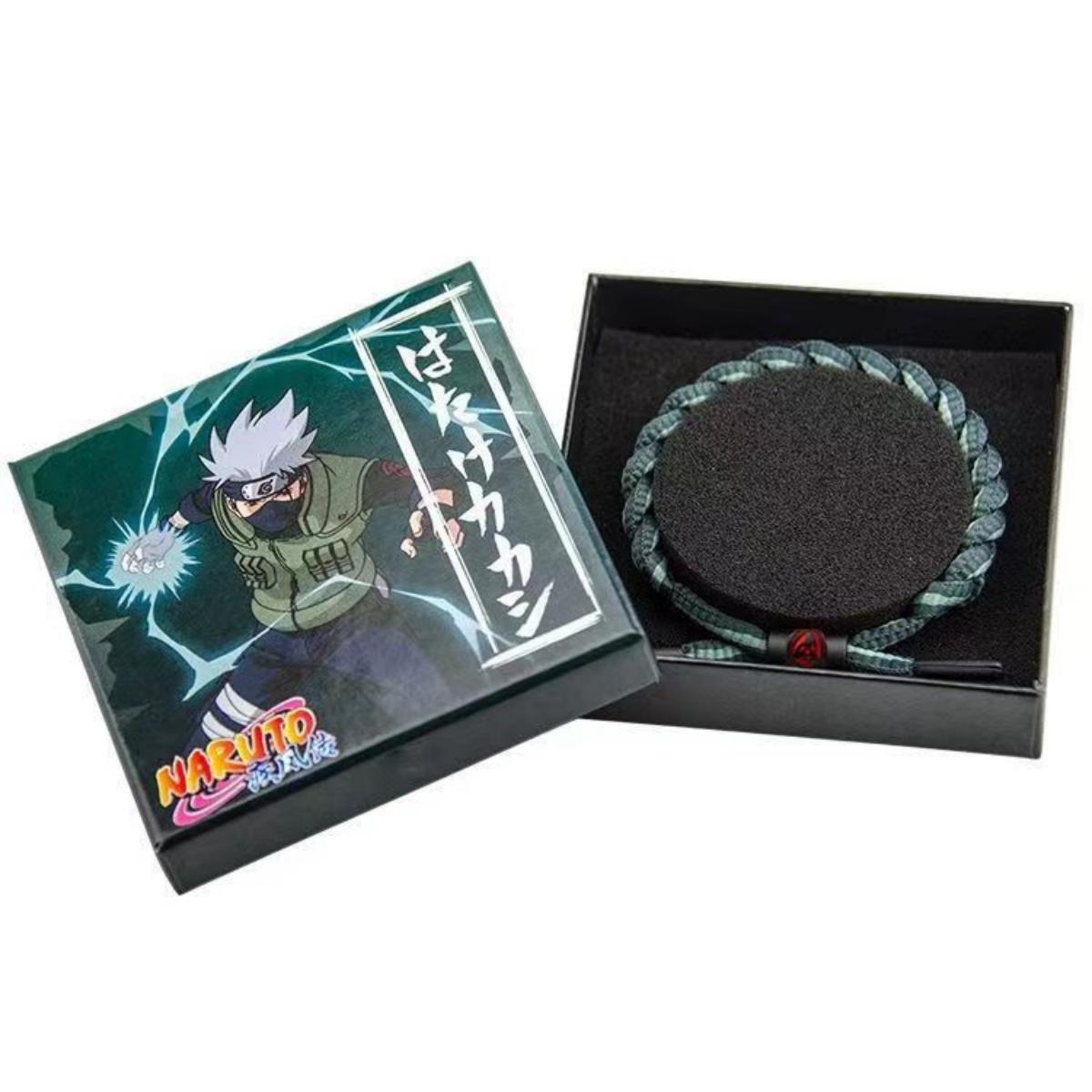 Naruto Sasuke Anime Braided Rope Bracelet, Adjustable Woven Shoelace Wristband Anime Character Cosplay Jewelry With Gift Box For Men Women Teens