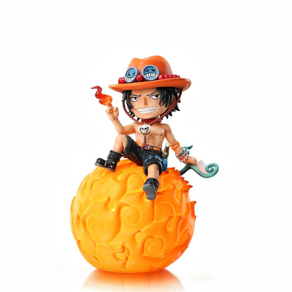 One Piece Luffy Ace Chopper Robin Devil Fruit LED Night Light Figure Set, Anime Cute Q Version Figurine Luminous Desk Lamp, One Piece Characters Collectible Statue Gifts For Anime Fans