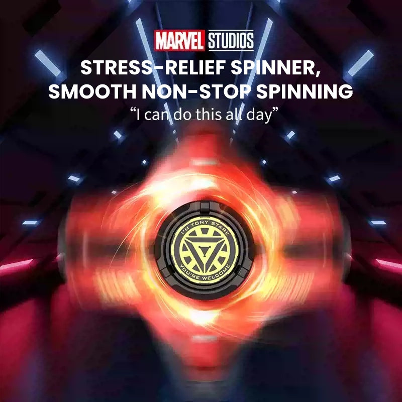 Marvel Iron‑Man Black Panther Spinner Wireless Bluetooth 5.3 Earbuds Fidget Spinner Toy Charging Case Stereo Gaming Headphones With Colorful LED Light For Anime Fans