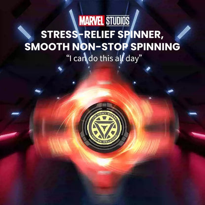 Marvel Iron‑Man Black Panther Spinner Wireless Bluetooth 5.3 Earbuds Fidget Spinner Toy Charging Case Stereo Gaming Headphones With Colorful LED Light For Anime Fans