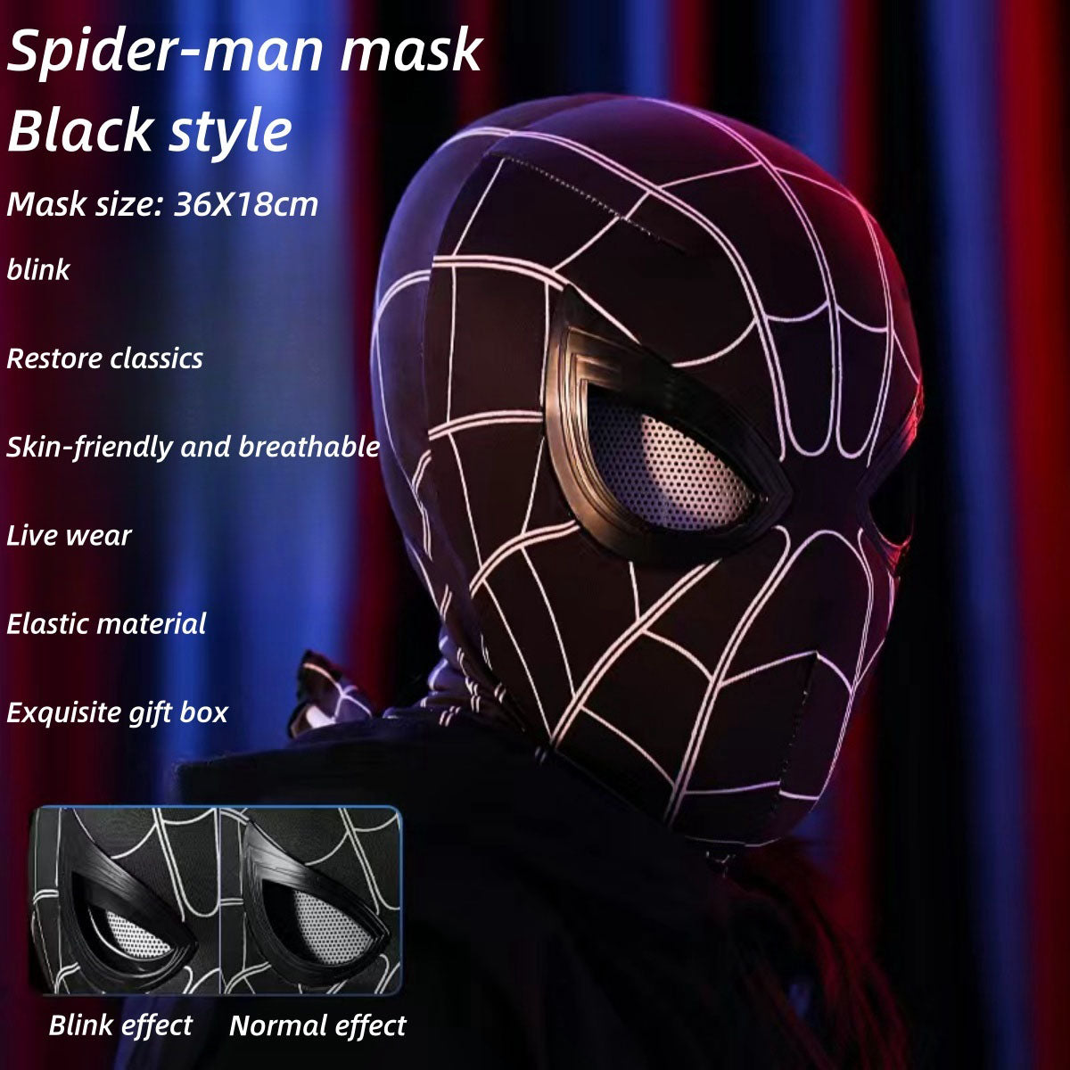 Marvel Spider‑Man Gwen Stacy Miles Morales Electric Mask LED Light Movable Eyes Remote Control Ring Lycra Full Face Helmet Cosplay Costume Prop Multiple Styles For Halloween Anime Fans