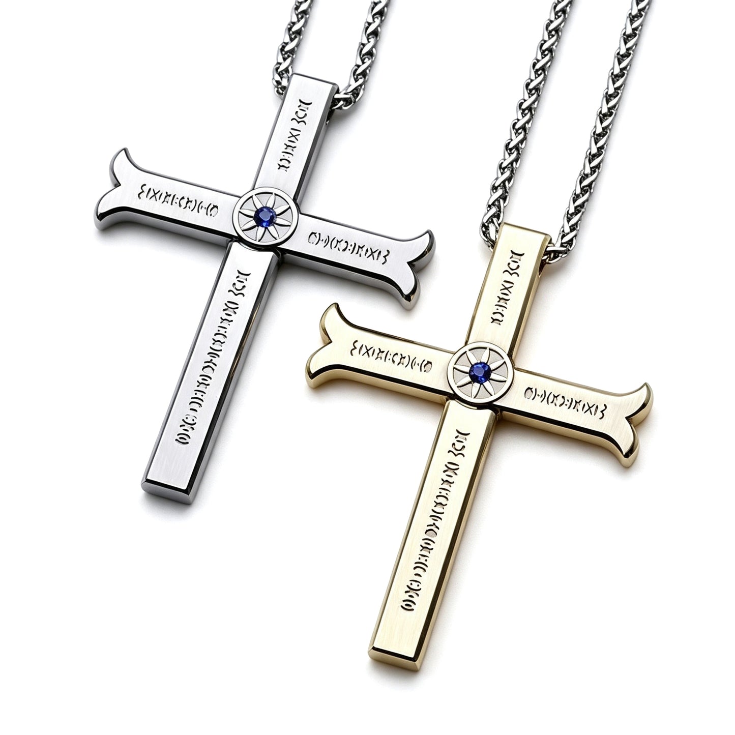 One Piece Dracule Mihawk Anime Cross Sword Pendant Necklace & Keychain, Detachable Blade Titanium Steel Jewelry 2 Colors Anime Character Collectible Accessory Set