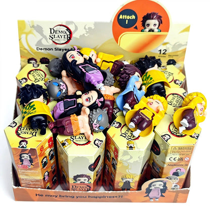 Demon Slayer Blind Box Peekaboo Figures - Anime Hanging Ornaments for Phone, Car & Desk Decor