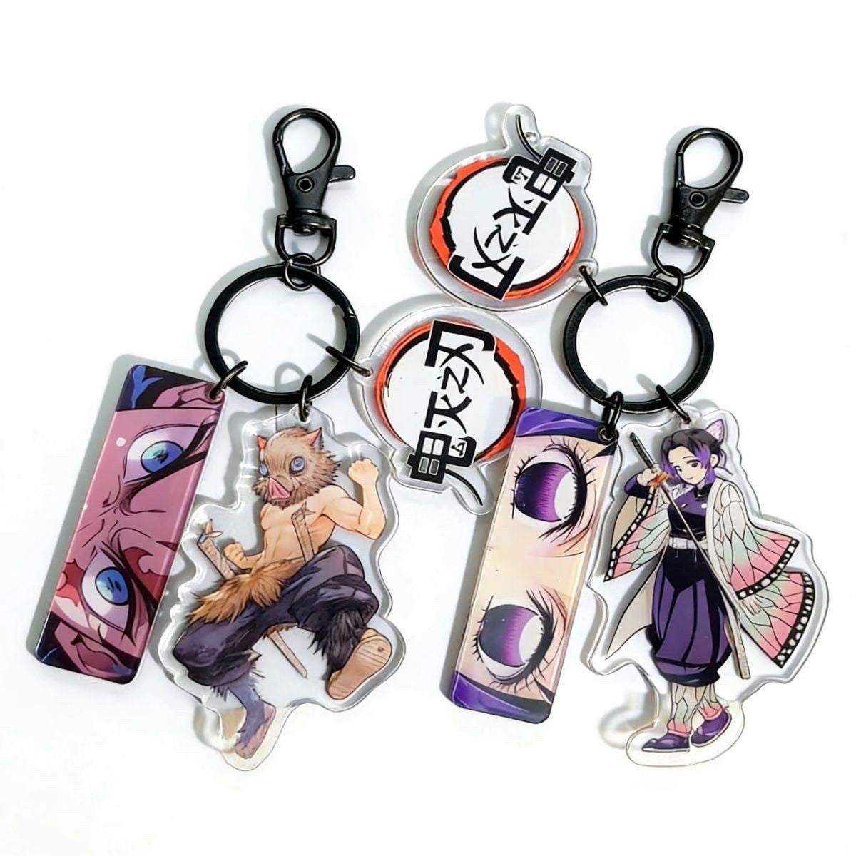 Demon Slayer Reflective Eye Acrylic Keychain Set, 3PCS Anime Bag Charm Accessories