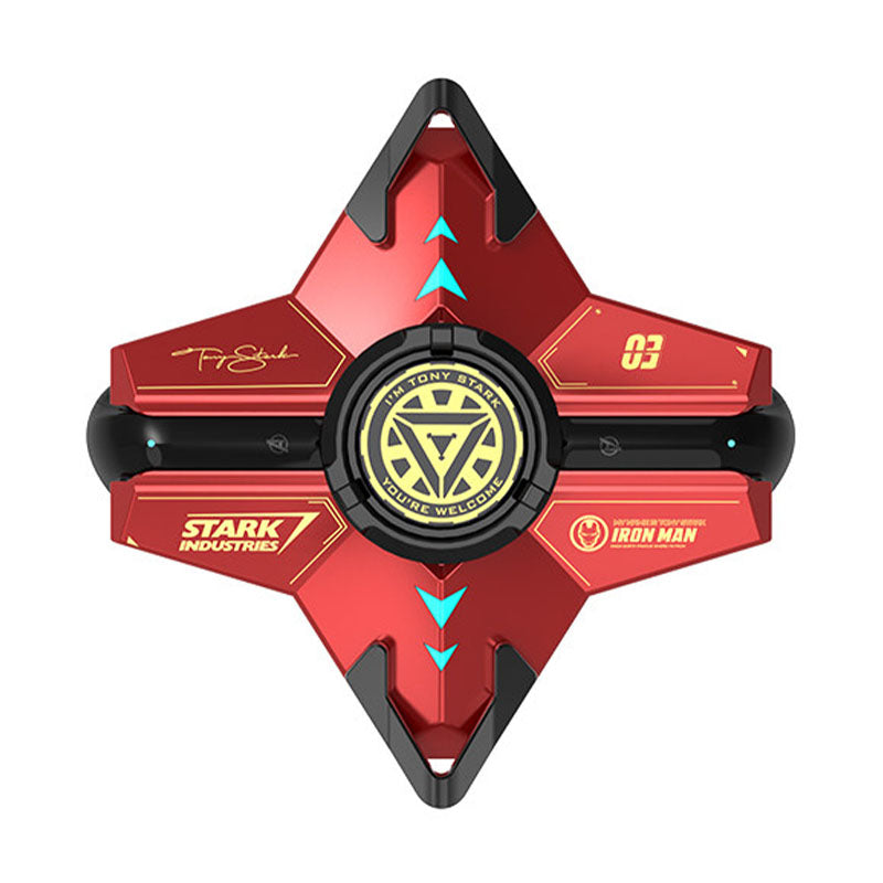 Marvel Iron‑Man Black Panther Spinner Wireless Bluetooth 5.3 Earbuds Fidget Spinner Toy Charging Case Stereo Gaming Headphones With Colorful LED Light For Anime Fans