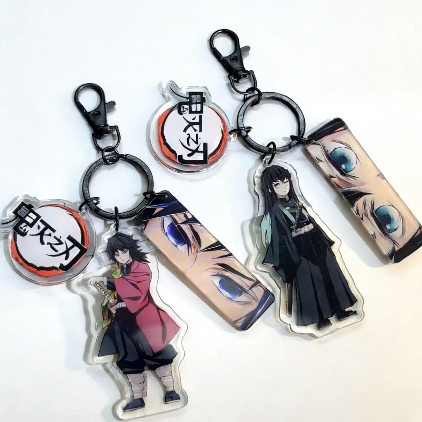 Demon Slayer Reflective Eye Acrylic Keychain Set, 3PCS Anime Bag Charm Accessories
