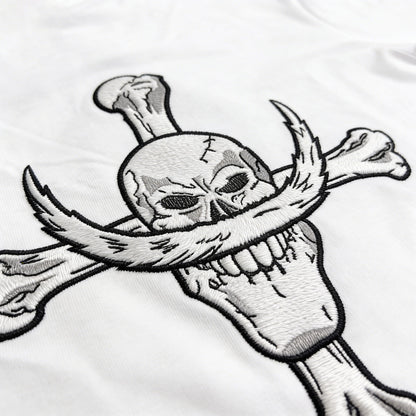One Piece Whitebeard Edward Newgate Embroidered T-Shirt, Anime Oversized Cotton Tee