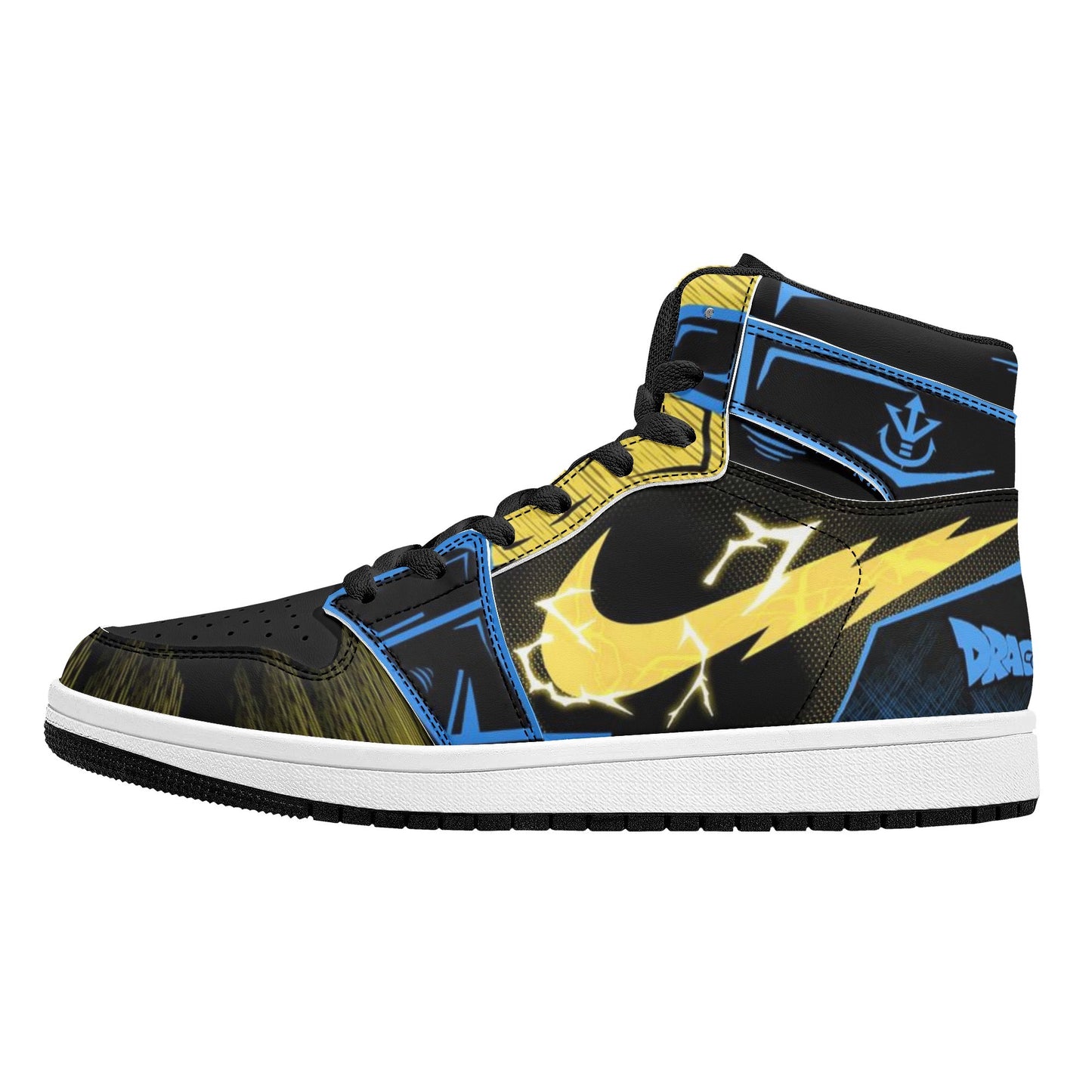 Dragon Ball Z Vegeta Super Saiyan Anime High Top Sneakers, Custom Print Anime Character Casual Skate Shoes Breathable Memory Foam Walking Sneaker For Men Women