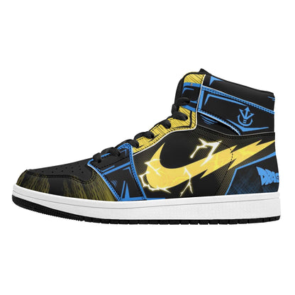 Dragon Ball Z Vegeta Super Saiyan Anime High Top Sneakers, Custom Print Anime Character Casual Skate Shoes Breathable Memory Foam Walking Sneaker For Men Women