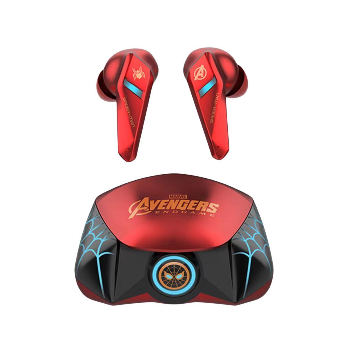 Marvel Spider-Man Iron Man Captain America Gaming Earbuds, Marvel TWS Wireless Headphones with LED Light