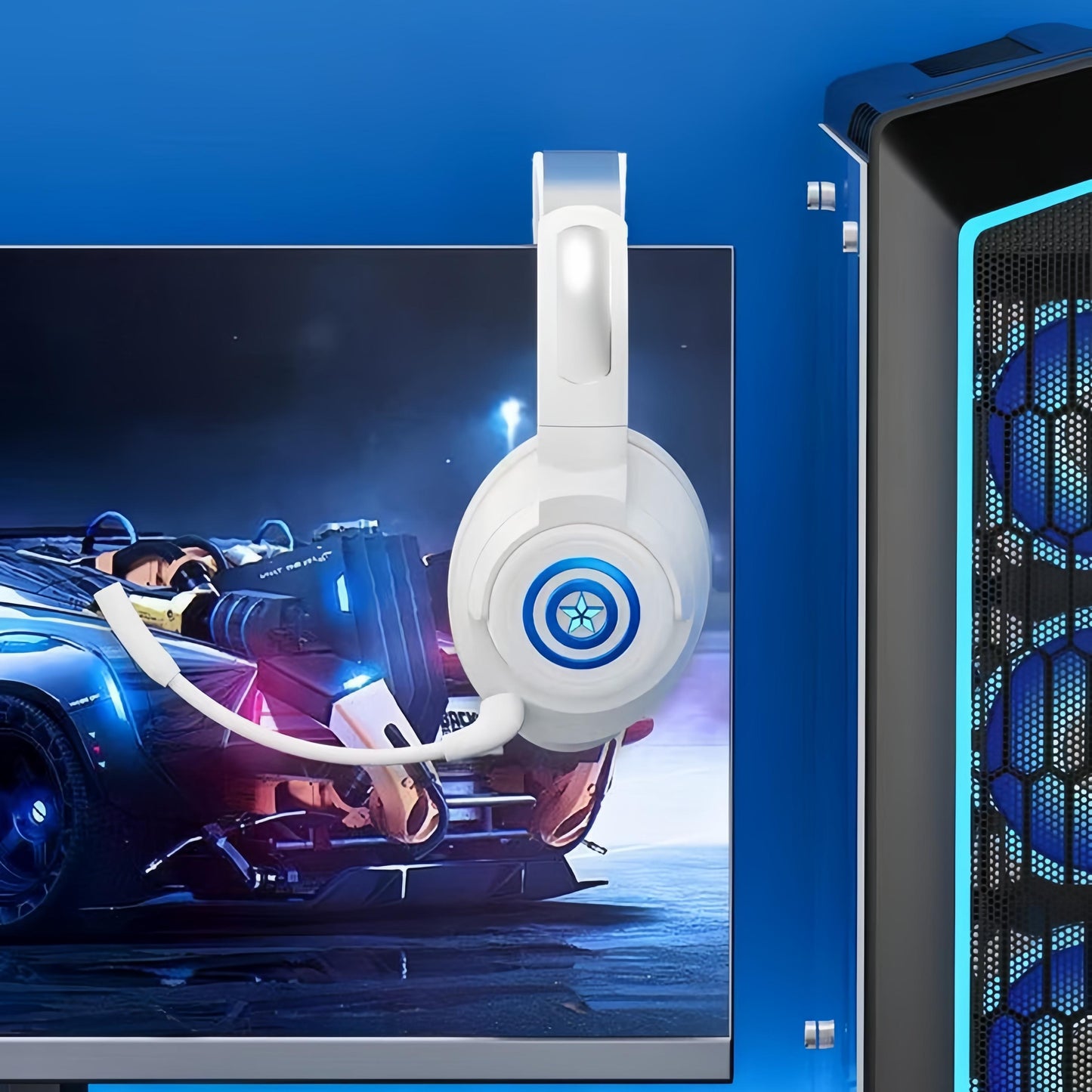 Marvel Iron Man Captain America Over Ear Bluetooth 5.3 Gaming Headphones, Low Latency Headset with Microphone Foldable Comfortable Earpads for Game Music