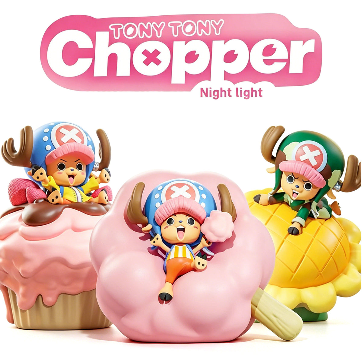 One Piece Tony Tony Chopper Blind Box Night Light, Cute Anime Figure LED Lamp Collectible Mystery Box, 6 Regular + 2 Hidden Styles PVC Bedside Decor Light Gift for One Piece Fans