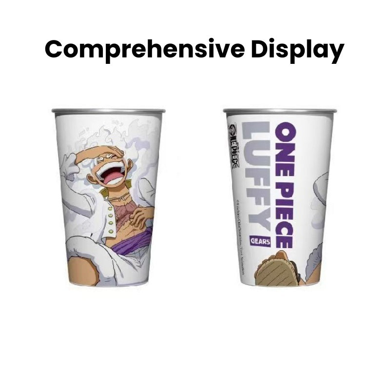 One Piece Monkey D Luffy Nika Gear 5 Cold Sensitive Color Changing Aluminum Water Cup, 470ml Food Grade Anime Character Thermochromic Drinking Cup Collectible Gift
