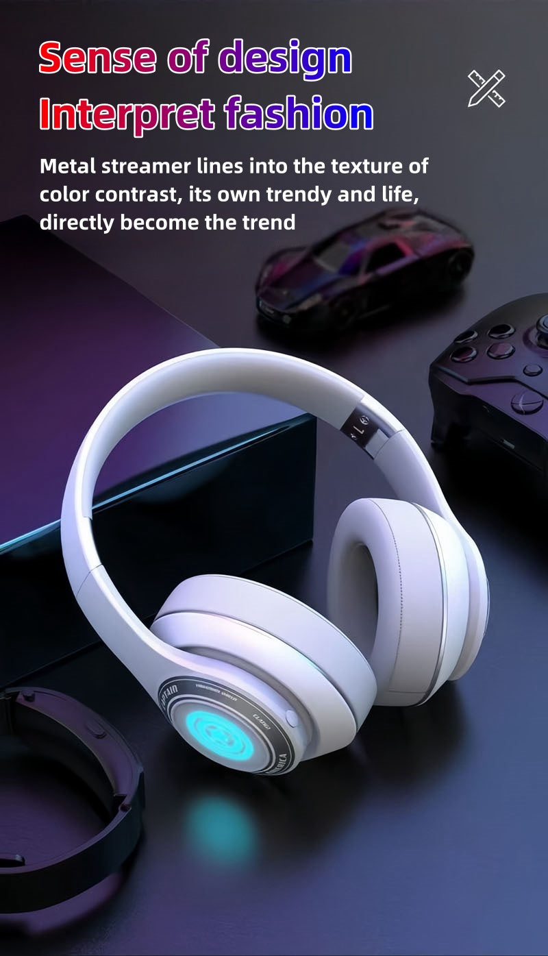 Marvel Iron Man Captain America Over‑Ear Bluetooth Headphones, RGB LED Light Gaming Headset, Bluetooth 5.3, 60MS Low Latency, 40MM Driver, Foldable Wireless Wired Mode Headphones for Game Music