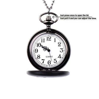 One Piece Monkey D Luffy Whitebeard Pocket Watch, Anime Pirate Skull Quartz Necklace Watch
