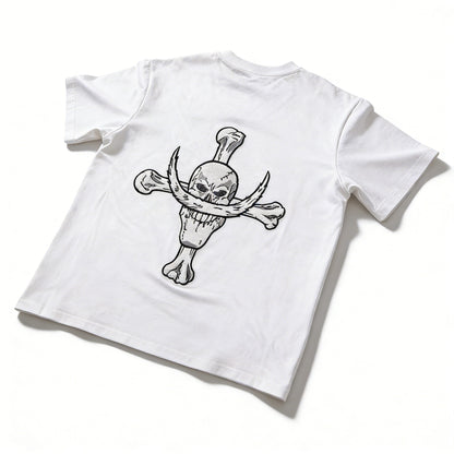 One Piece Whitebeard Edward Newgate Embroidered T-Shirt, Anime Oversized Cotton Tee