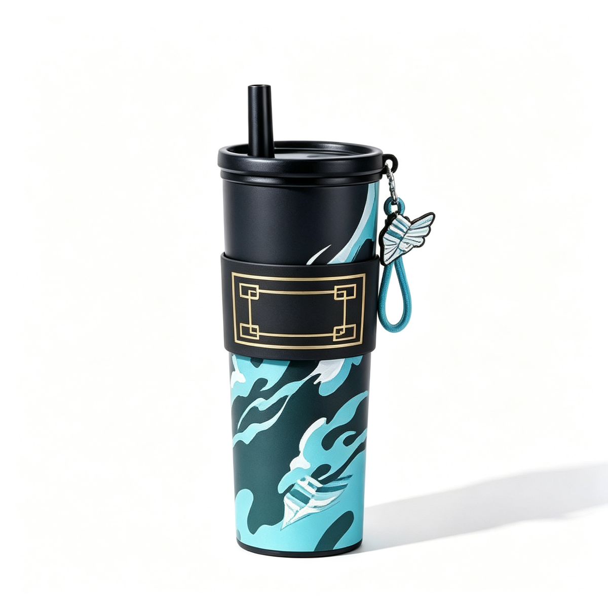 Demon Slayer Tanjiro Nezuko All Designs 710ml Insulated Tumbler 316 Stainless Steel Double Wall Coffee Cup Dual Drinking Lid With Straw Charm Leakproof Travel Water Bottle