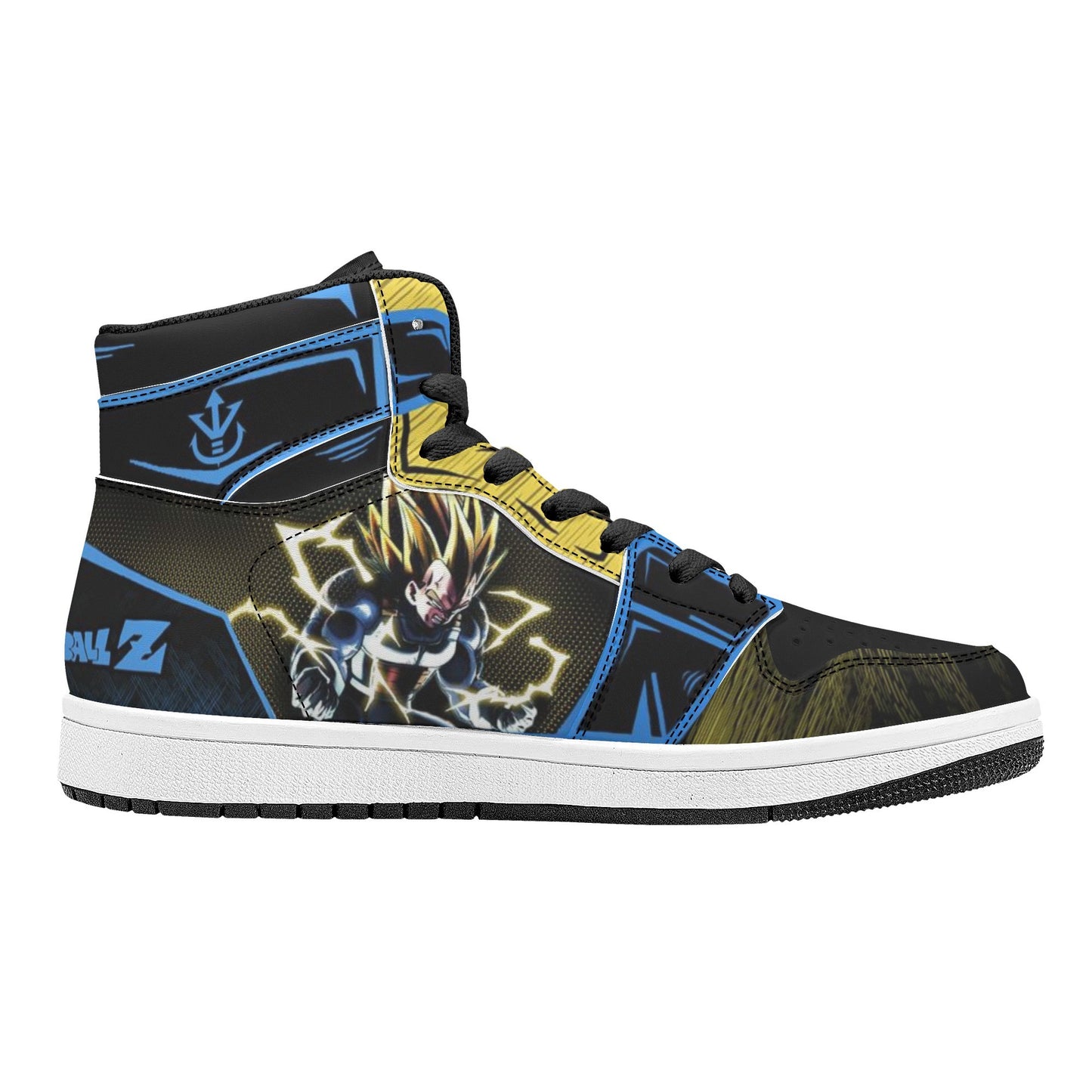 Dragon Ball Z Vegeta Super Saiyan Anime High Top Sneakers, Custom Print Anime Character Casual Skate Shoes Breathable Memory Foam Walking Sneaker For Men Women