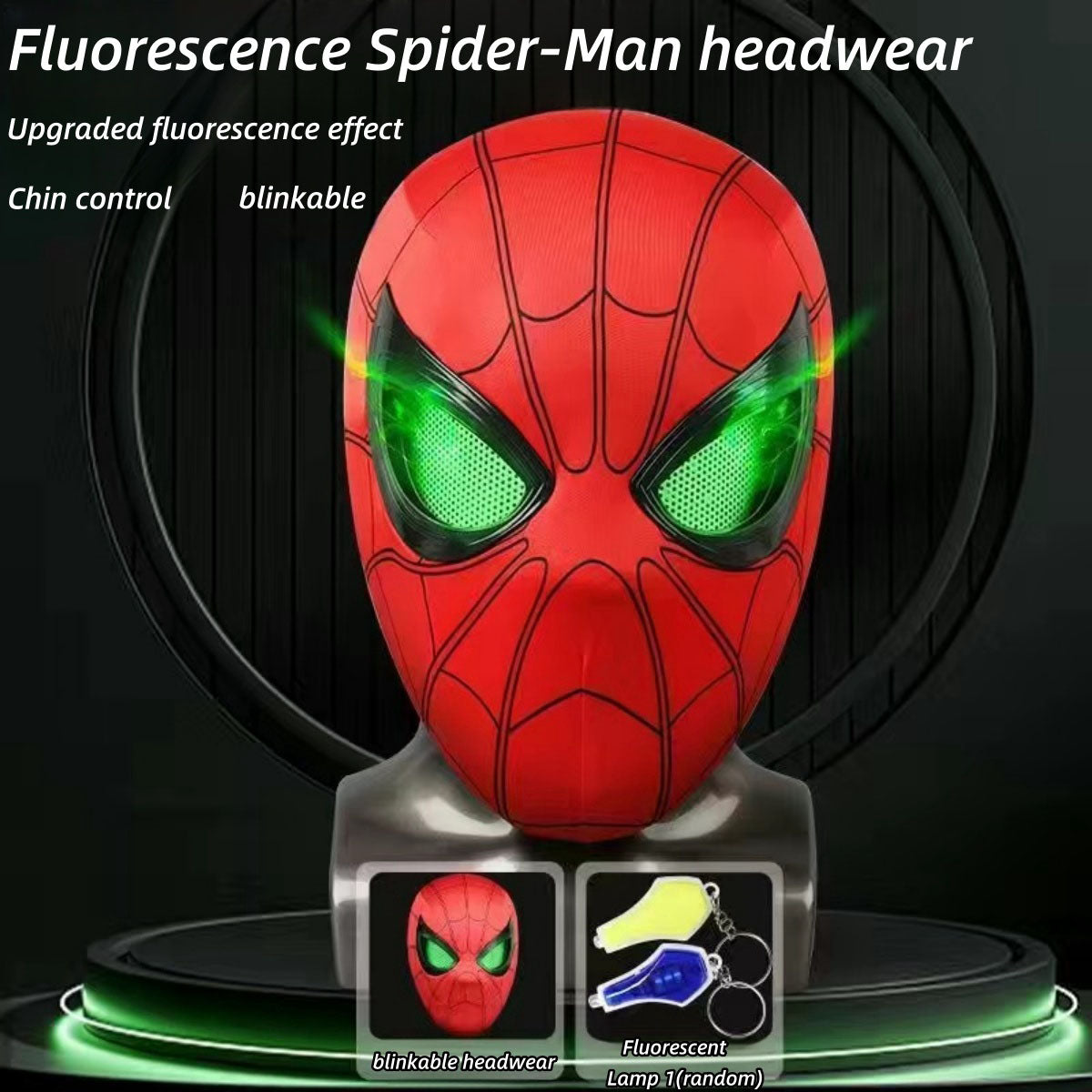 Marvel Spider‑Man Gwen Stacy Miles Morales Electric Mask LED Light Movable Eyes Remote Control Ring Lycra Full Face Helmet Cosplay Costume Prop Multiple Styles For Halloween Anime Fans