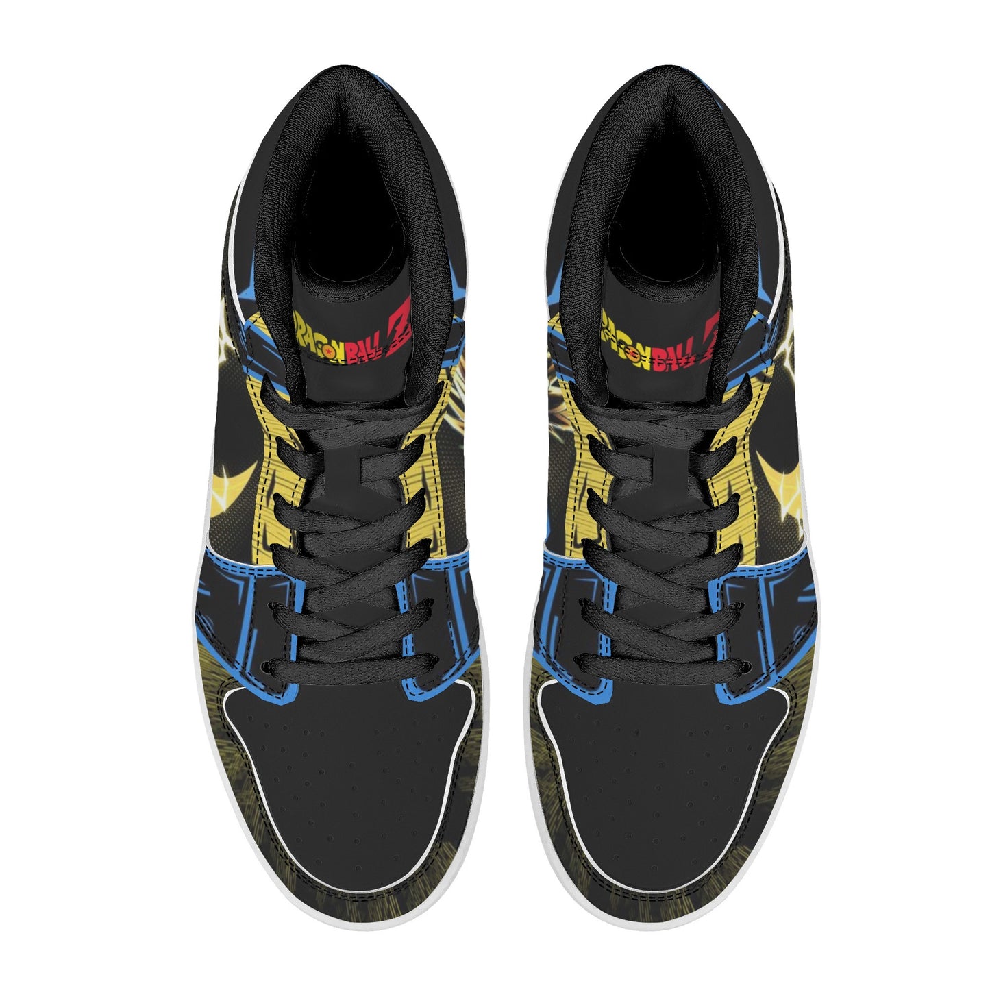 Dragon Ball Z Vegeta Super Saiyan Anime High Top Sneakers, Custom Print Anime Character Casual Skate Shoes Breathable Memory Foam Walking Sneaker For Men Women