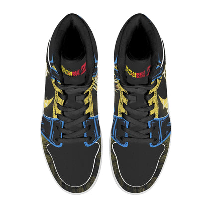Dragon Ball Z Vegeta Super Saiyan Anime High Top Sneakers, Custom Print Anime Character Casual Skate Shoes Breathable Memory Foam Walking Sneaker For Men Women