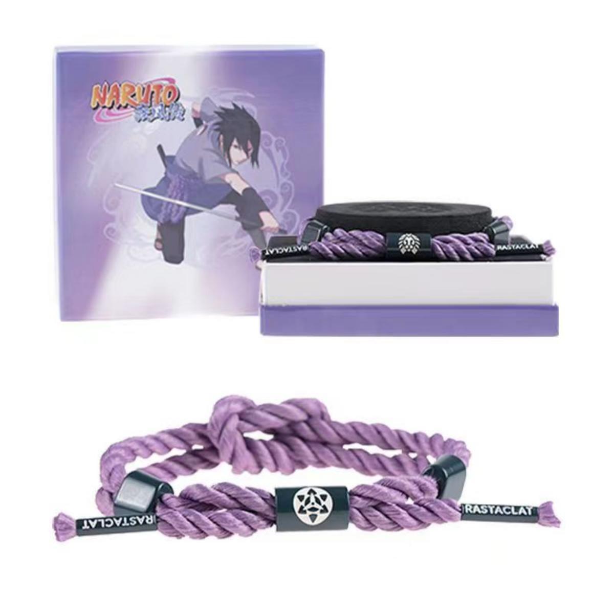 Naruto Sasuke Anime Braided Rope Bracelet, Adjustable Woven Shoelace Wristband Anime Character Cosplay Jewelry With Gift Box For Men Women Teens