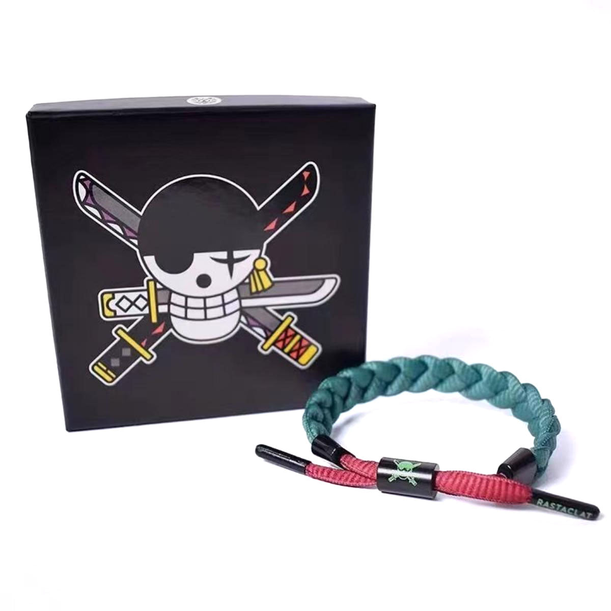 One Piece Monkey D Luffy Portgas D Ace Anime Braided Wrist Bracelet, Adjustable Rope Bracelet Anime Character Themed Jewelry Collectible Gift Box Set