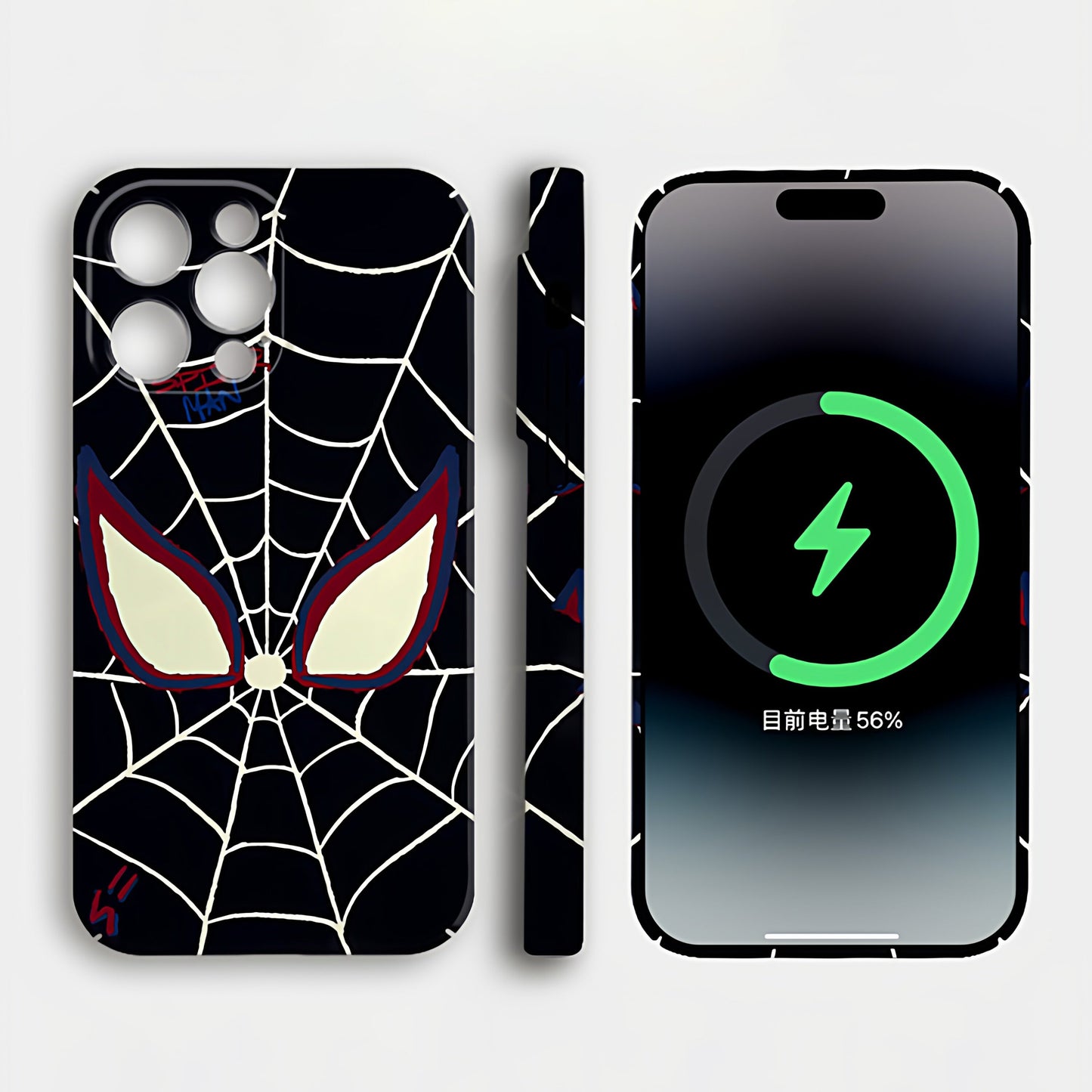 Marvel Spider‑Man Phone Case, Cool Spider Web Eyes Comic Print Glossy Hard Cover, Shockproof Protective Phone Case For iPhone, Stylish Anime Character Pattern Case For Men Women Multiple Design Options