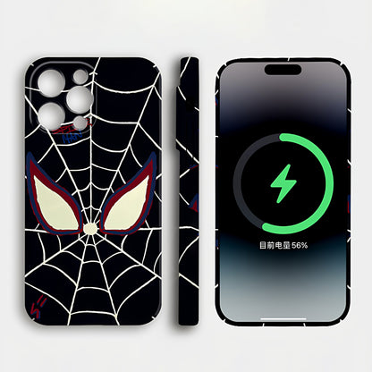 Marvel Spider‑Man Phone Case, Cool Spider Web Eyes Comic Print Glossy Hard Cover, Shockproof Protective Phone Case For iPhone, Stylish Anime Character Pattern Case For Men Women Multiple Design Options
